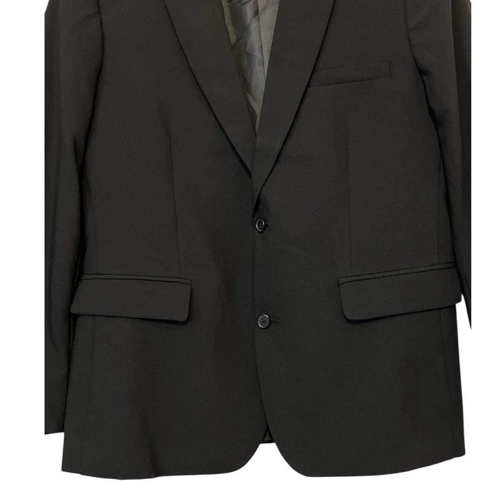 Mode of One Single Vested Men's Blazer, 3-Button, Color Black,‎ Size Large